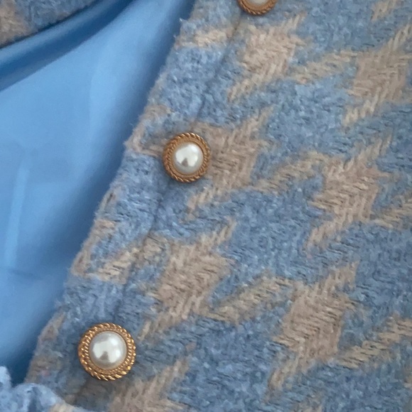 Blue Houndstooth Jacket and Skirt Set!! - Picture 8 of 8